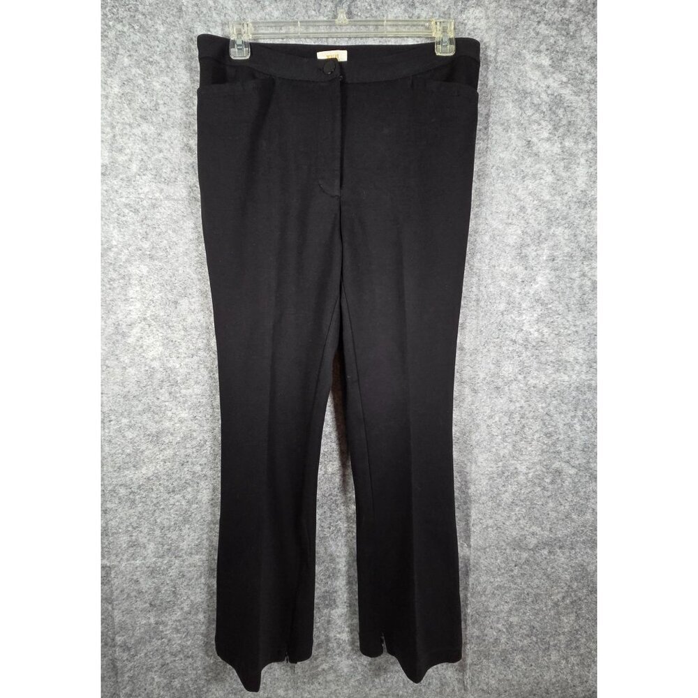 Anthropologie Maeve Women's Dress Pants Black Flat Front Spits at HemSize 14